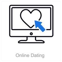 en ligne sortir ensemble et l'amour icône concept vecteur