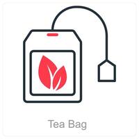 thé sac et sac icône concept vecteur
