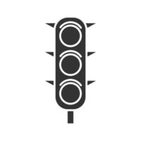 icône de glyphe de feux de circulation. sémaphore de circulation. feux stop. symbole de silhouette. espace négatif. illustration vectorielle isolée vecteur