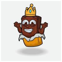 Chocolat avec ne pas connaître sourire expression. mascotte dessin animé personnage pour saveur, souche, étiquette et emballage produit. vecteur