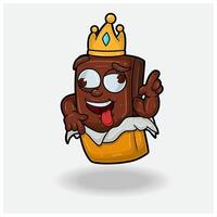 Chocolat avec fou expression. mascotte dessin animé personnage pour saveur, souche, étiquette et emballage produit. vecteur