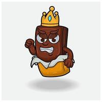 Chocolat avec en colère expression. mascotte dessin animé personnage pour saveur, souche, étiquette et emballage produit. vecteur