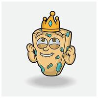 bleu fromage avec content expression. mascotte dessin animé personnage pour saveur, souche, étiquette et emballage produit. vecteur