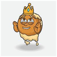 crêpe avec content expression. mascotte dessin animé personnage pour saveur, souche, étiquette et emballage produit. vecteur