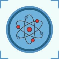 icône de couleur de l'atome. structure atomique. signe de la physique. illustration vectorielle isolée vecteur