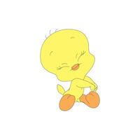 fou airs Animé personnages bébé tweety oiseau mignonne dessin animé vecteur