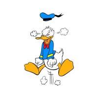 disney personnage mignonne Donald canard en colère expression dessin animé animation vecteur