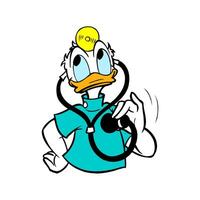 disney personnage Donald canard médecin hôpital dessin animé animation vecteur