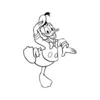 disney personnage Donald canard content ligne art dessin animé animation vecteur