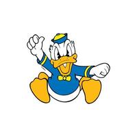 disney personnage Donald canard chibi en colère visage dessin animé animation vecteur