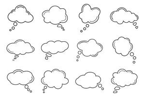 pensée bulle icône ensemble, nuage discours bulles collection. vide pensée nuage. illustration vecteur