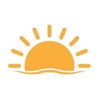 une moitié Soleil est réglage vers le bas icône le coucher du soleil concept pour graphique conception, logo, la toile placer, social médias, mobile application, ui illustration vecteur