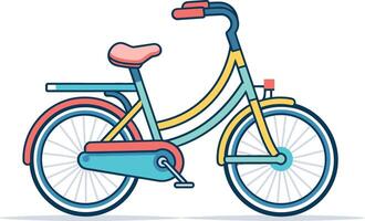 dessin animé de vélo de location bicyclette Cadre Matériel vecteur