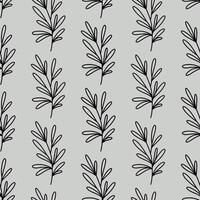 minimaliste botanique sans couture modèle. dessiné à la main illustration dans griffonnage style. parfait pour décorations, fond d'écran, emballage papier, tissu. floral Contexte. vecteur