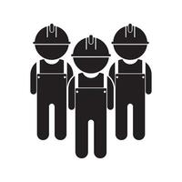 la main d'oeuvre logo illustration . constructeur ouvrier icône. ingénieur constructeur symbole. vecteur