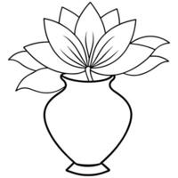 lotus fleur contour illustration coloration livre page conception, lotus fleur noir et blanc ligne art dessin coloration livre pages pour les enfants et adultes vecteur