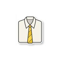 chemise et patch cravate. autocollant de couleur. illustration vectorielle isolée vecteur