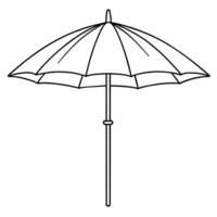 Extérieur parapluie contour coloration livre page ligne art illustration numérique dessin vecteur