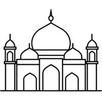 minimal plat style masjid illustration vecteur