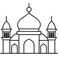 minimal plat style masjid illustration vecteur