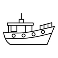 bateau icône illustration ligne art plat style vecteur