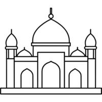 minimal plat style masjid illustration vecteur