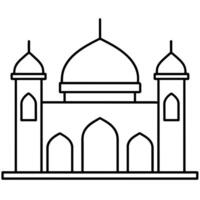 minimal plat style masjid illustration vecteur