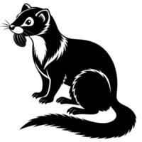 une furet silhouette, dans noir Couleur silhouette vecteur