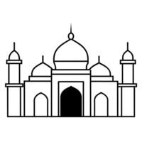 minimal plat style masjid illustration vecteur