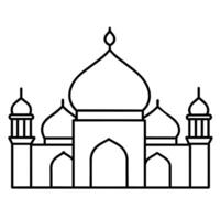 minimal plat style masjid illustration vecteur