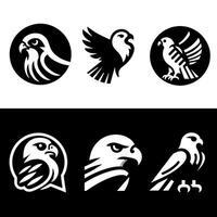 des oiseaux logo conception ensemble, noir et blanc vecteur