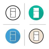 icône de réfrigérateur. design plat, styles linéaires et de couleur. réfrigérateur. illustrations vectorielles isolées vecteur