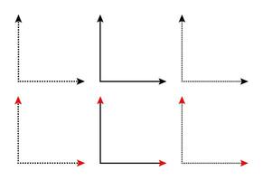 double terminé droite angle 90 degrés coin flèches Ressources pour prof et étudiant. vecteur