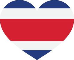 costa rica cœur drapeau . costa rica l'amour symbole . costa rica drapeau dans cœur forme . illustration vecteur