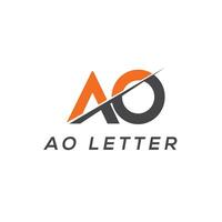 ao lettre logo conception. Créatif moderne alphabet des lettres monogramme icône une o, oh, une et o. vecteur