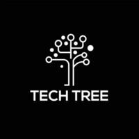 arbre technologie logo icône plat conception modèle, arbre géométrique illustration vecteur