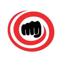 martial art poing signe et symbole. Puissance icône conception. vecteur