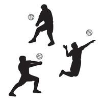 volley-ball joueur silhouette conception. sport signe et symbole. vecteur