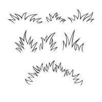 une ensemble de herbe silhouettes sur une blanc Contexte vecteur