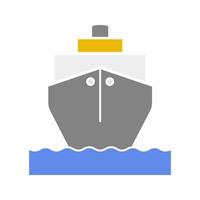icône de couleur de glyphe de cargo. pétrolier. bateau de croisière. symbole de silhouette sur fond blanc sans contour. espace négatif. illustration vectorielle vecteur