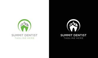 logo conception dentiste dans le montagnes ou les dents avec une Montagne vecteur