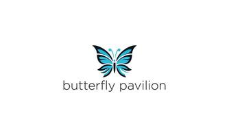 magnifique papillon celui du pavillon. logo conception vecteur