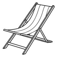 plage chaise contour coloration livre page ligne art illustration numérique dessin vecteur