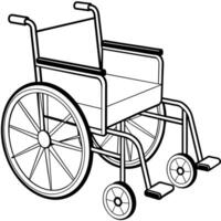 fauteuil roulant contour coloration livre page ligne art illustration numérique dessin vecteur
