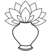 lotus fleur contour illustration coloration livre page conception, lotus fleur noir et blanc ligne art dessin coloration livre pages pour les enfants et adultes vecteur