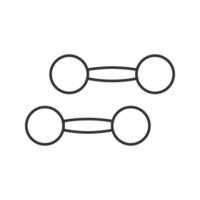 icône linéaire d'haltères. illustration de la ligne mince. équipement de fitness. symbole de contour. dessin de contour isolé de vecteur