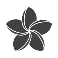 icône de glyphe de fleur de plumeria de salon de spa. symbole de silhouette. aromathérapie. espace négatif. illustration vectorielle isolée vecteur