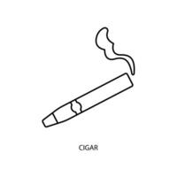 cigare concept ligne icône. Facile élément illustration. cigare concept contour symbole conception. vecteur