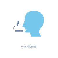 homme fumeur concept ligne icône. Facile élément illustration.homme fumeur concept contour symbole conception. vecteur