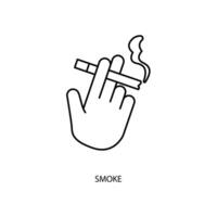 fumée concept ligne icône. Facile élément illustration.fumée concept contour symbole conception. vecteur